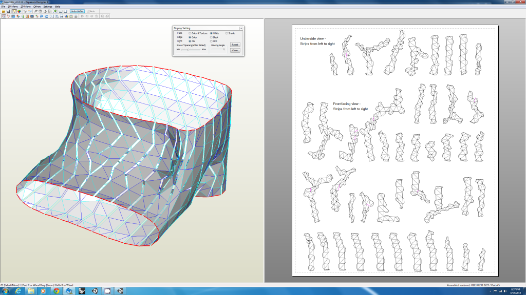 Parametric Pepakura unfold